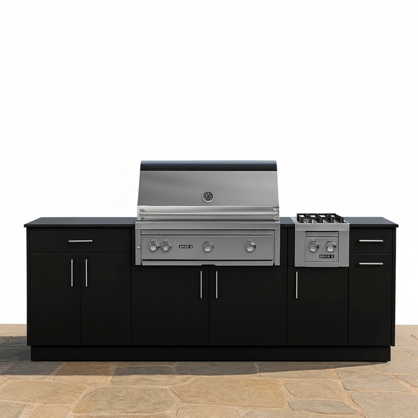 Custom Commercial Outdoor Kitchen Cabinet 304 Stainless Steel Gas Grill Side Burner Weatherproof Island for Project Application
